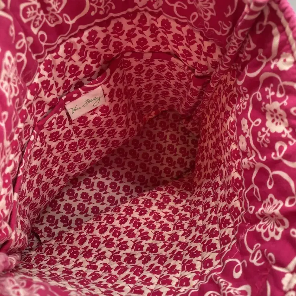 Vera Bradley Twirly Bird Pink Tote Bag Purse Retired Pattern Shopper Clean